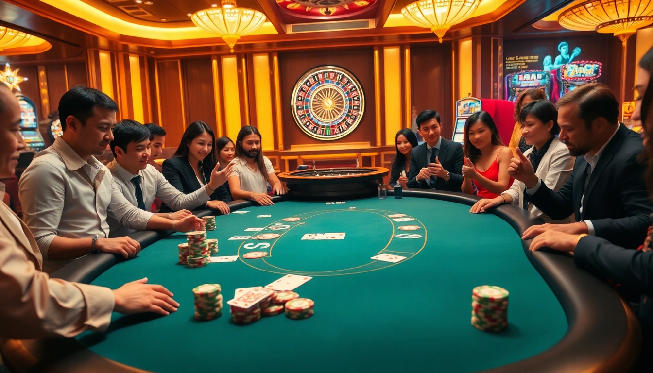 Engage with excitement at the https://go8.live/ casino poker table, featuring vibrant chips and cards.