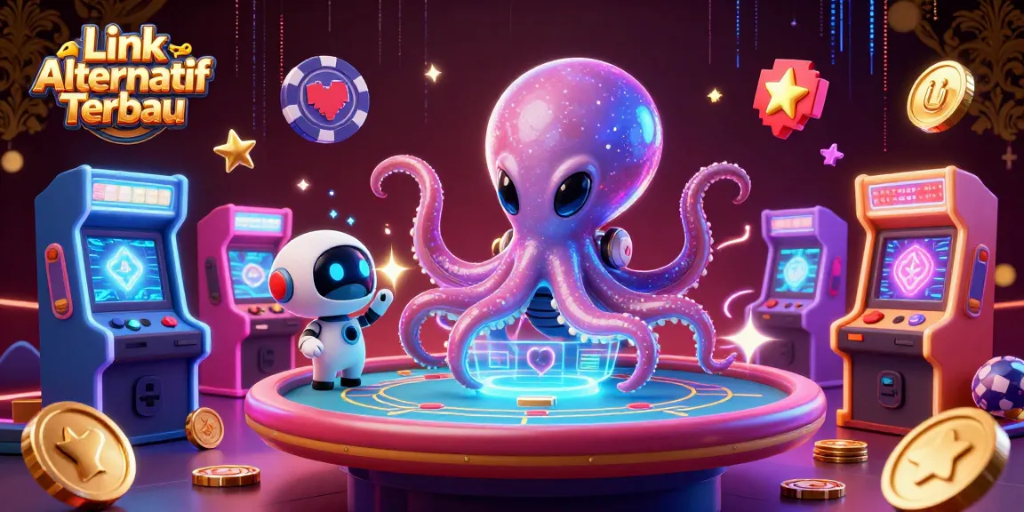 Play exciting games with Link Alternatif Terbaru featuring alien octopus and interactive casino elements.