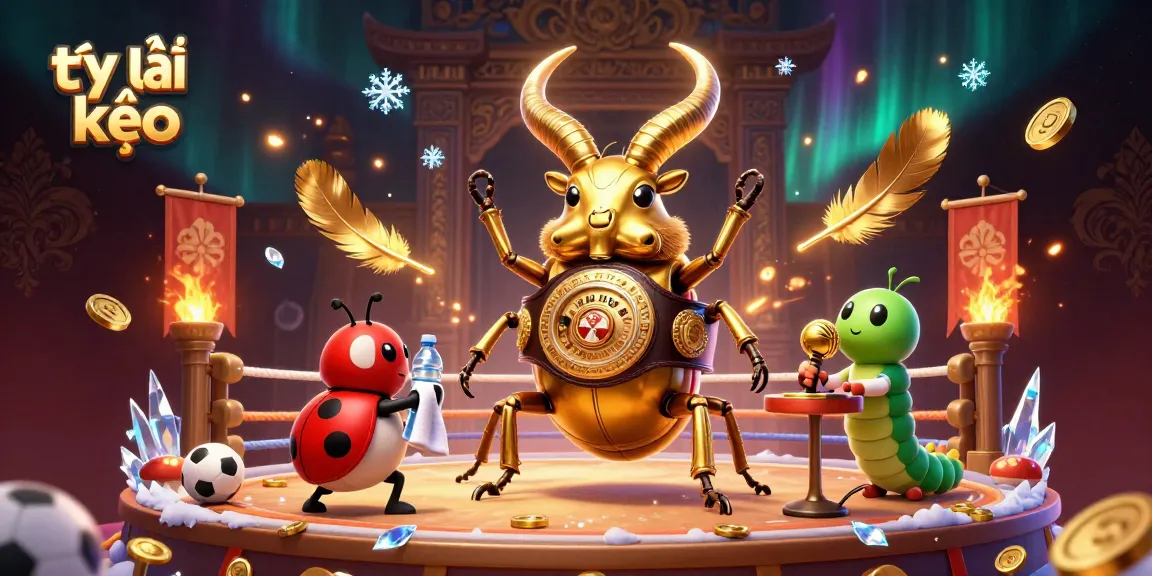 Bet on tỷ lệ kèo with a dynamic sports betting arena featuring intense characters.