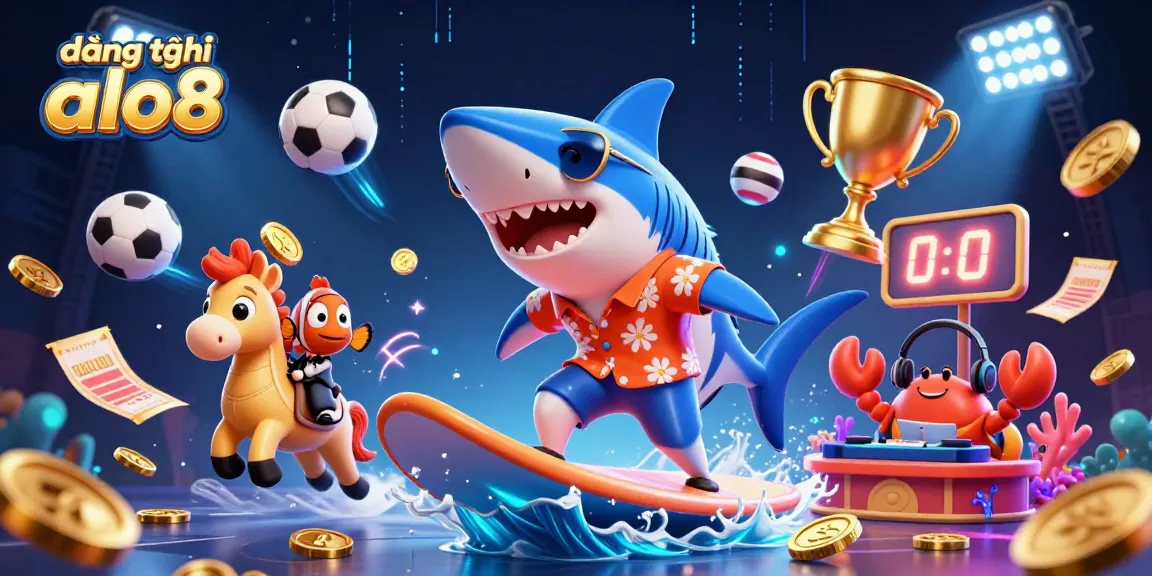 Experience the excitement of đăng ký alo8 with vibrant 3D characters in a dynamic casino scene.