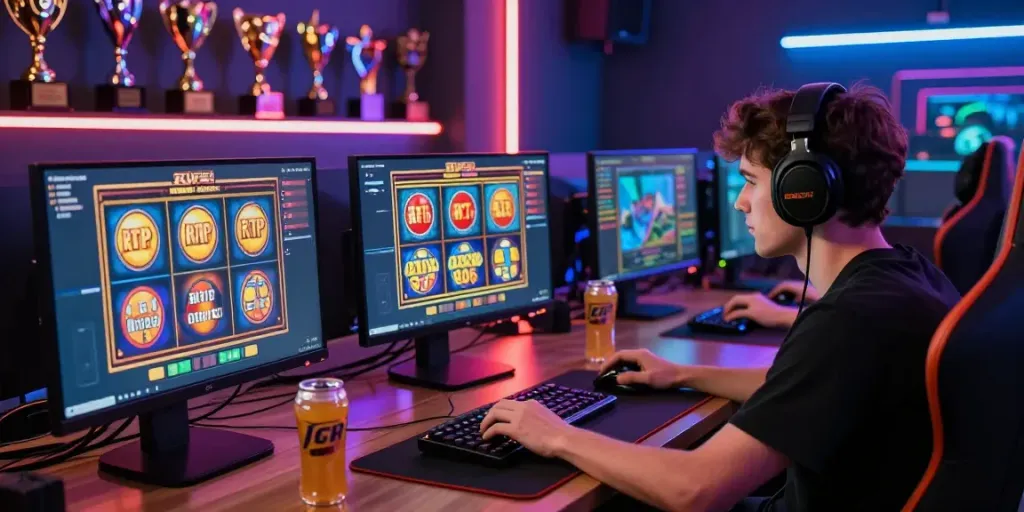 Pengalaman bermain slot online di BUKUMIMPI138 link dengan tampilan grafik RTP tinggi dan aksesori gaming.
