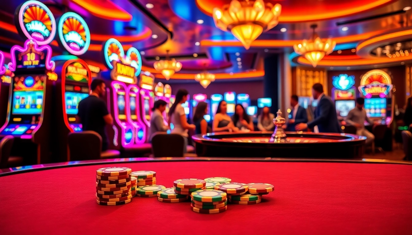 Stunning casino scene showcasing thrilling slot machines and gameplay at berlian888.