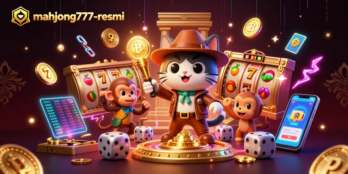 Engage with mahjong777-resmi’s vibrant slots and gaming elements through a captivating and dynamic scene.