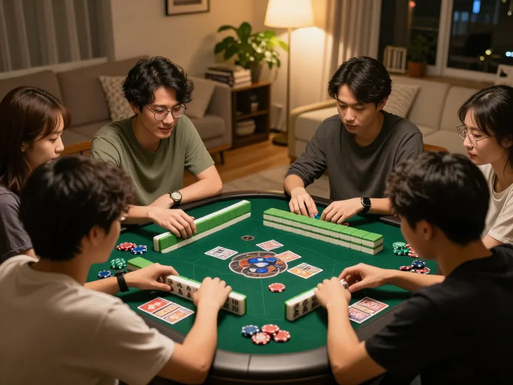 Pemain mengoptimalkan strategi mereka dalam Mahjong Ways sambil menikmati pertemuan sosial di rumah.