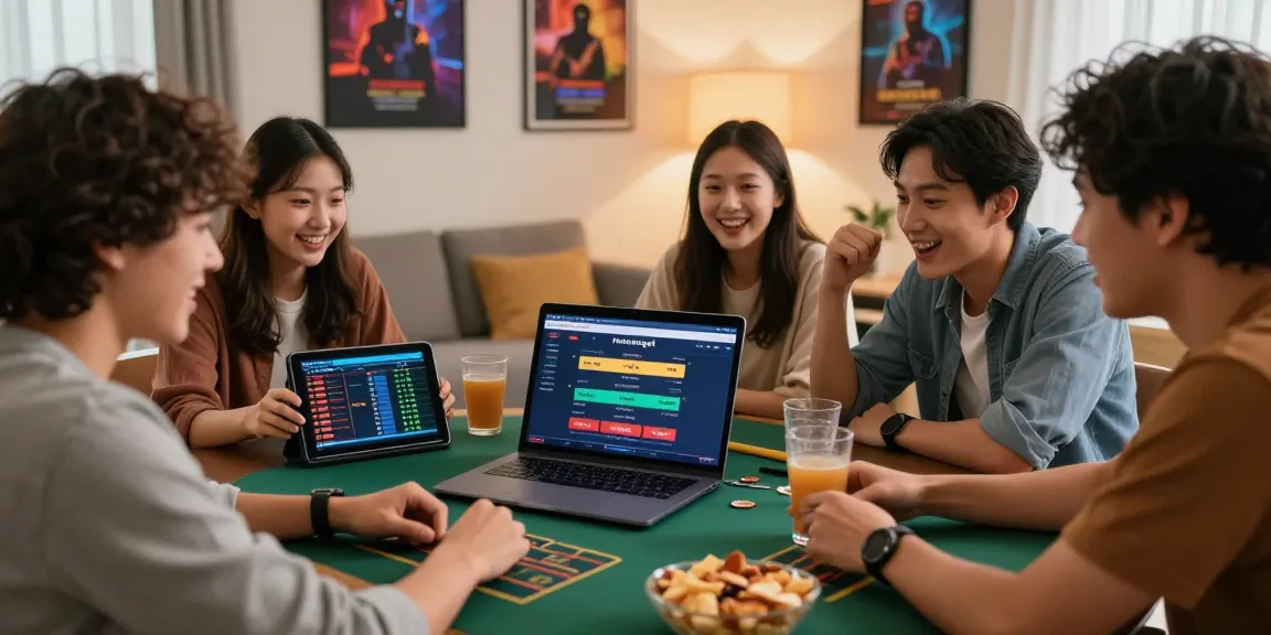Tampilan ratutogel link di laptop dengan teman-teman sedang berdiskusi strategi taruhan.