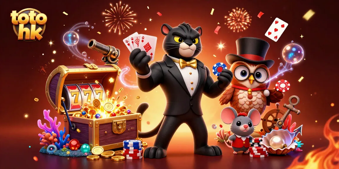 Toto HK mengungkapkan perjudian yang mengasyikkan melalui ilustrasi 3D yang penuh warna dengan panther, burung hantu, dan tikus keberuntungan.