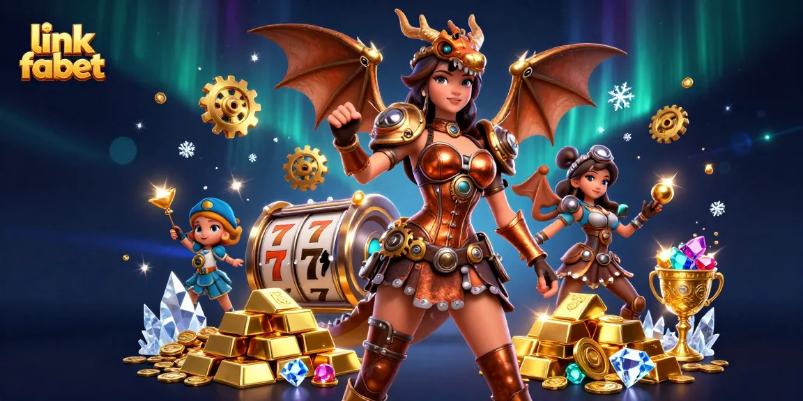 Spin to win at link fabet with exciting slot reels and treasures illuminating the scene.
