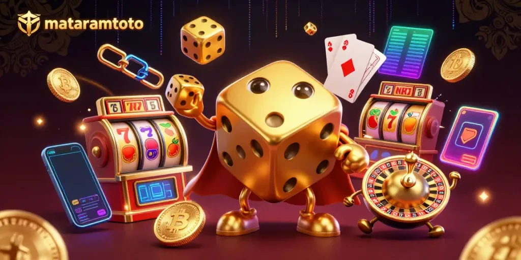 Engage in thrilling gaming adventures with mataramtoto's dynamic casino assets, showcasing key elements like slot machines.