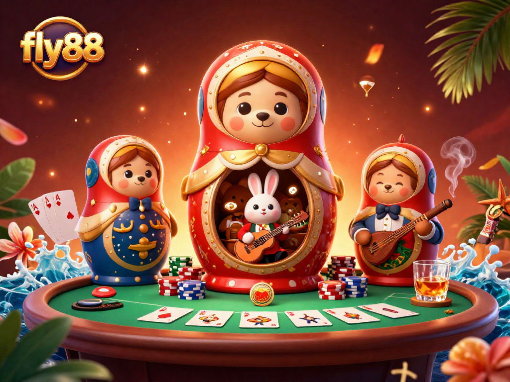 Experience the thrill of fly88 casino with vibrant characters and dynamic gaming action in this colorful 3D scene.