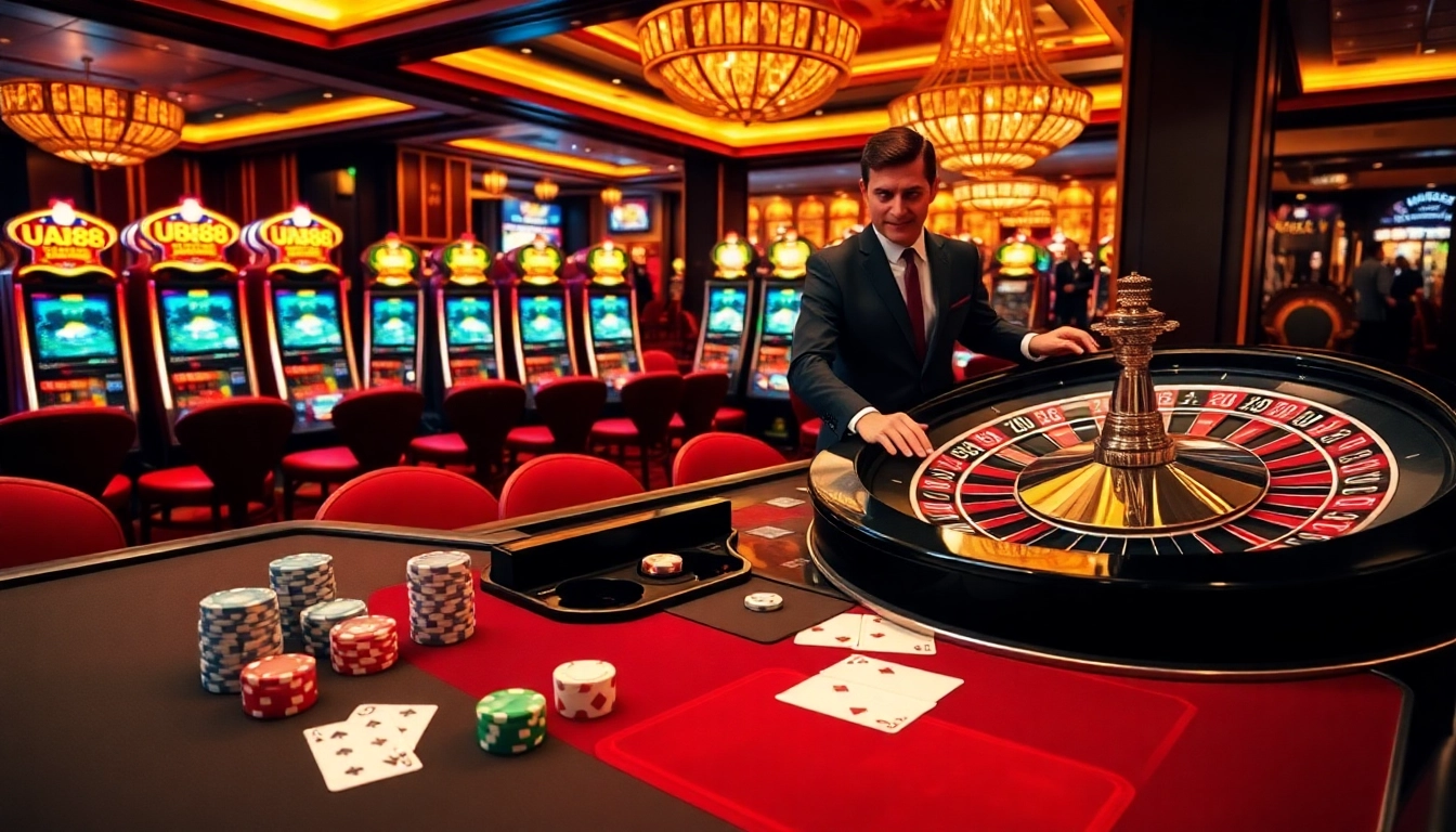 Experience highly engaging gameplay at U888's luxurious casino with vibrant slot machines and professional dealers.