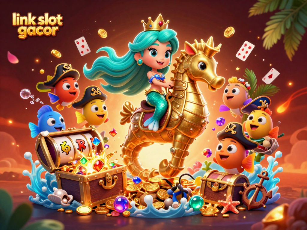 Menangkan jackpot di link slot gacor dengan ilustrasi hi-fashion kasino digital dan karakter unik.