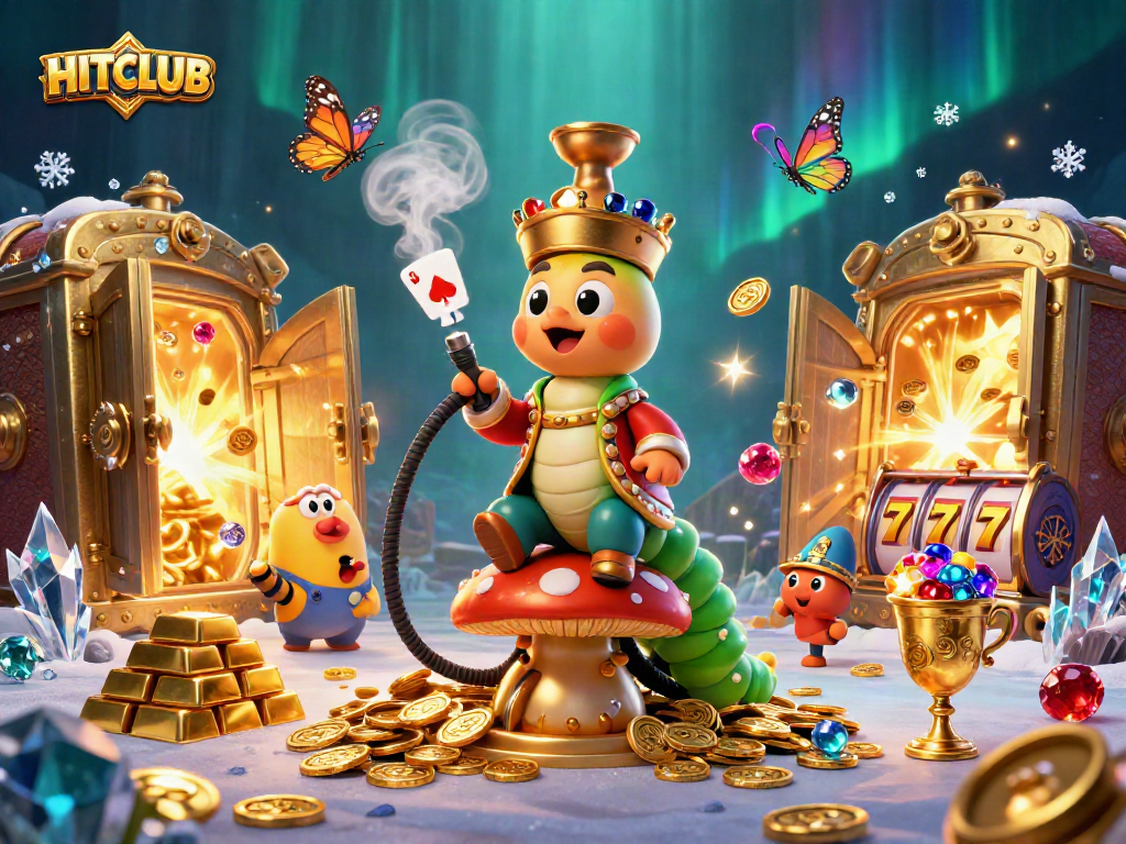 Experience the thrill of winning at HITCLUB with a captivating 3D casino scene illustrating dynamic slot game excitement.