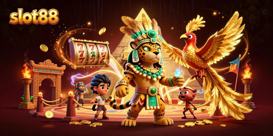 Experience slot88 action with vibrant Mayan-themed characters and rich casino elements.