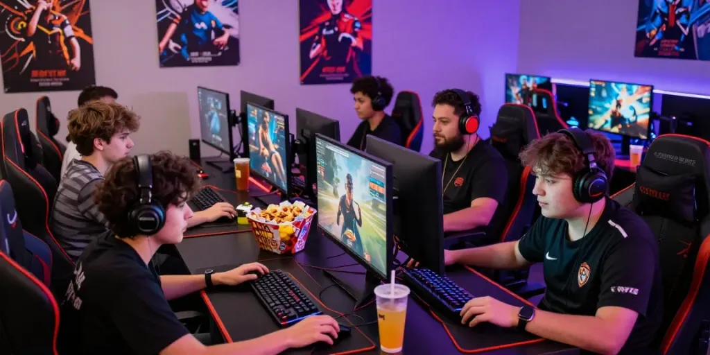 Pengalaman kediritoto: pemain game online bersaing dalam suasana santai dengan peralatan gaming canggih.
