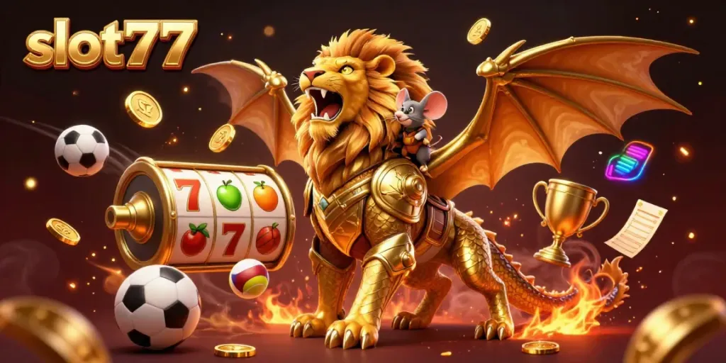 Permainan slot77 yang menghadirkan pengalaman bermain mendebarkan dengan simbol keberuntungan dan banyak peluang menang.