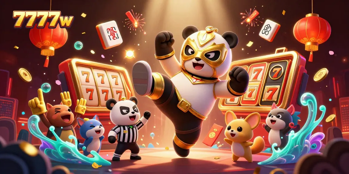 Engage in exciting wins at 7777w with vibrant cartoon characters celebrating gaming victories.