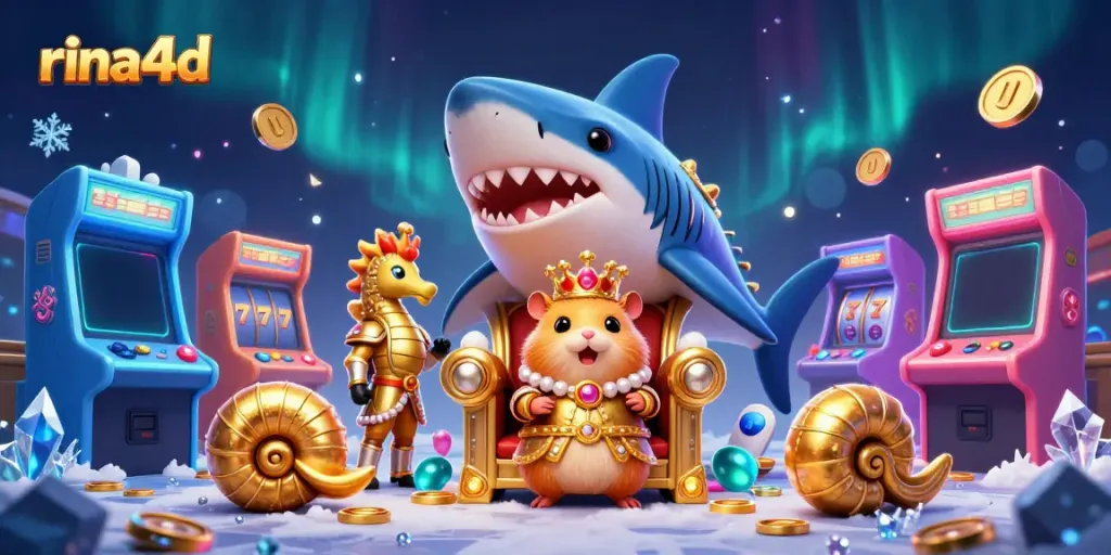 Experience thrilling gameplay with rina4d's vibrant casino atmosphere featuring a fierce golden hamster king.