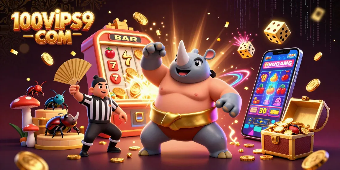 Experience thrilling gameplay at 100VIPS9 COM with a dynamic 3D casino scene filled with surprises.