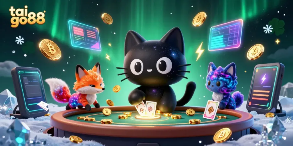 Experience thrilling gameplay with tai go88 at the vibrant cosmic casino, showcasing dynamic game elements and delightful characters.