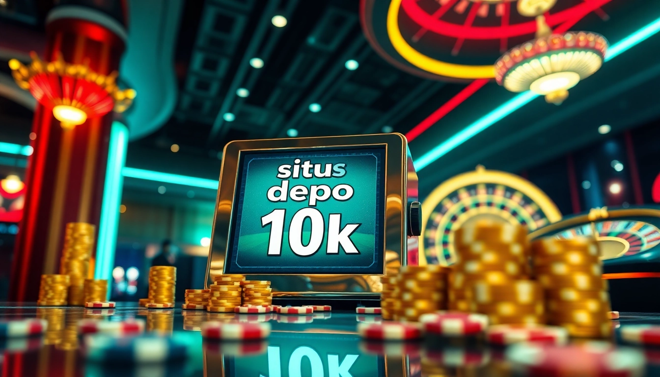 Experience the excitement of situs depo 10k with vibrant slot machines and casino ambiance.