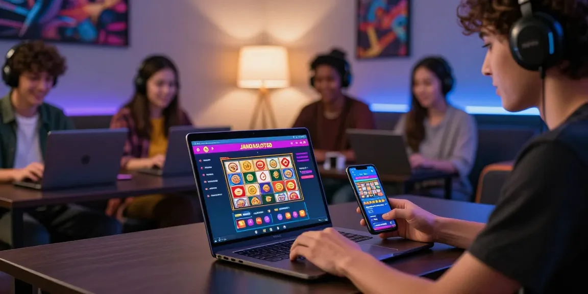 Pengguna JANDASLOT88 bermain di perangkat komputer dan smartphone untuk menikmati slot online dengan aman.